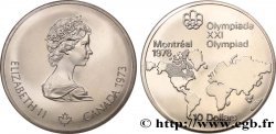 CANADá
 10 Dollars JO Montréal 1976 carte du Monde 1973 