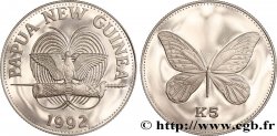 PAPUA-NEUGUINEA 5 Kina Papillon Proof 1992 