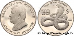 TURKMENISTáN 500 Manat Proof Cobra 1999 British Royal Mint
