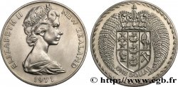 NOUVELLE-ZÉLANDE 1 Dollar Elisabeth II / Emblème couronné entouré de fougères 1971 British Royal Mint, Llantrisant