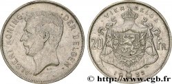 BELGIQUE 20 Francs - 4 Belga Albert Ier légende Flamande position B 1932 