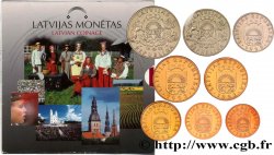 LETTONIE Série 8 monnaies 1992 