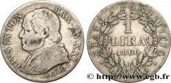 VATIKANSTAAT UND KIRCHENSTAAT 1 Lire Pie IX type grand buste an XXI 1866 Rome