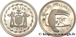 BELIZE 5 Dollars Proof Toucan à carène
 1974 