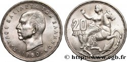 GRÈCE 20 Drachmes Paul Ier 1960 