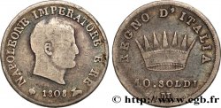 ITALIE - ROYAUME D ITALIE - NAPOLÉON Ier 10 soldi Napoléon Empereur et Roi d’Italie 1808 Milan