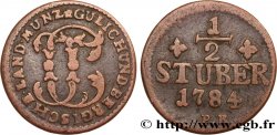 ALLEMAGNE - JULIERS-BERG 1/2 Stuber Duché de Jülich-Berg monogramme de Carl Théodore de Bavière 1784 Düsseldorf TB 