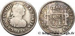 MEXIKO 1/2 Real Charles IV 1801 Mexico