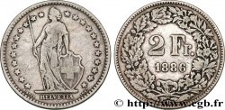 SUISSE 2 Francs Helvetia 1886 Berne