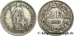 SCHWEIZ 2 Francs Helvetia 1943 Berne