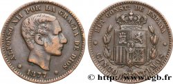 ESPAGNE 5 Centimos Alphonse XII 1877 Oeschger Mesdach & CO