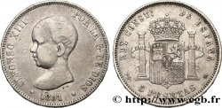 ESPAGNE 5 Pesetas Alphonse XIII 1er type 1891 Madrid TB+/TTB 