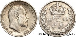 ROYAUME-UNI 3 Pence Edouard VII 1902 