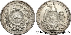 RÉPUBLIQUE DU GUATEMALA Peso, contremarqué sur une 1 Sol du Pérou 1893 1894 Lima q.SPL 