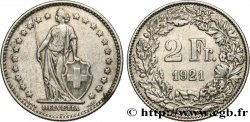SUISSE 2 Francs Helvetia 1921 Berne