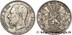 BÉLGICA 5 Francs Léopold II 1869 