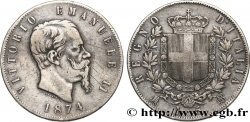 ITALIE 5 Lire Victor Emmanuel II 1874 Milan