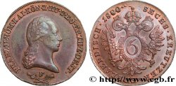 AUTRICHE 6 Kreuzer François II 1800 Hall TTB+/SUP 
