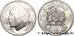 MAROC 50 Dirhams roi Hassan II AH 1395 20e anniversaire de l’indépendance 1975  SPL 