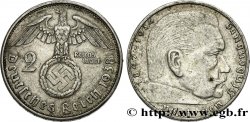 DEUTSCHLAND 2 Reichsmark aigle surmontant une swastika / Maréchal Paul von Hindenburg 1938 Berlin - A