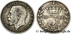 REINO UNIDO 3 Pence Georges V / couronne 1915 