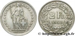 SUISSE 2 Francs Helvetia 1948 Berne
