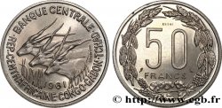 AFRICA EQUATORIALE Essai de 50 Francs antilopes 1961 