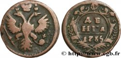 RUSSIE 1 Denga (1/2 Kopeck) aigle bicéphale 1735 Moscou ou Ekaterinbourg