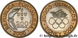 PORTOGALLO 200 Escudos Jeux Olympiques de Sydney : torche / anneaux olympiques et opéra de Sydney 2000 