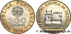 PORTOGALLO 200 Escudos “Lisbonne, capitale culturelle de l’Europe” emblème / Tour de Belém 1994 