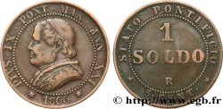 VATICANO Y ESTADOS PONTIFICIOS 1 Soldo (5 centesimi) Pie IX an XXI type gros buste 1866 Rome