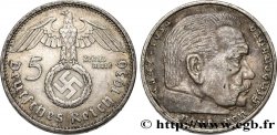 ALLEMAGNE 5 Reichsmark Maréchal Paul von Hindenburg 1936 Berlin TTB+ 
