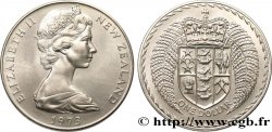 NOUVELLE-ZÉLANDE 1 Dollar Proof Elisabeth II / Emblème couronné entouré de fougères 1973 