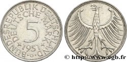 DEUTSCHLAND 5 Mark aigle 1951 Karlsruhe