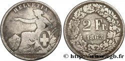 SCHWEIZ 2 Francs Helvetia 1863 Berne