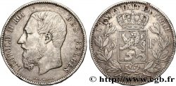 BELGIQUE 5 Francs Léopold II 1870 