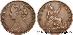 VEREINIGTEN KÖNIGREICH 1/2 Penny Victoria “Bun Head” 1861 