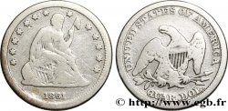 ÉTATS-UNIS D&nbsp;AMÉRIQUE 1/4 Dollar “Seated Liberty” 1861 Philadelphie