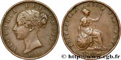 VEREINIGTEN KÖNIGREICH 1/2 Penny Victoria “tête jeune” 1853 