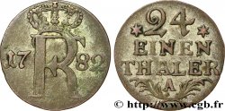 ALEMANIA - PRUSIA 1/24 Thaler Royaume de Prusse monogramme de Frédéric II 1782 Berlin