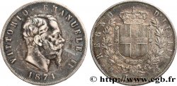 ITALIE 5 Lire Victor Emmanuel II 1874 Milan