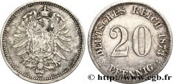 GERMANIA 20 Pfennig aigle impérial héraldique 1873 Darmstadt