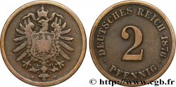 ALLEMAGNE 2 Pfennig aigle impérial 1876 Karlsruhe - G