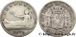SPAIN 50 Centimos “ESPAÑA” allongée 1870 Madrid