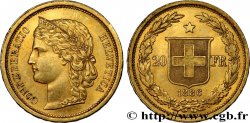 SUISSE 20 Francs Helvetia 1886 Berne SUP 