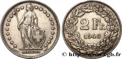 SUISSE 2 Francs Helvetia 1940 Berne 