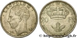 BELGIQUE 20 Francs Léopold III position B 1935 