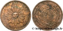 URUGUAY 4 Centesimos 1869 Paris