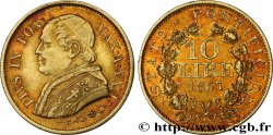 VATICAN ET ÉTATS PONTIFICAUX 10 Lire Pie IX an XXII 1867 Rome TTB/TTB+ 