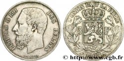 BELGIQUE 5 Francs Léopold II 1867 